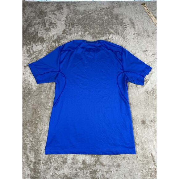 Nike Pro Combat Shirt Mens MED Fitted Blue Mock Base Layer Dri Fit Short Sleeve - Picture 5 of 8